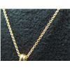 Image 3 : Gold 14K Chain Necklace w/ Metal Clear Stones Pendant 6.10g (20"L)