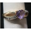 Image 1 : Gold 10K Ring w/ Purple Heart & Diamond Accents 1.28g Size 7.5