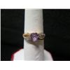 Image 2 : Gold 10K Ring w/ Purple Heart & Diamond Accents 1.28g Size 7.5