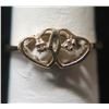 Image 1 : Gold 8K Ring w/ Double Heart & Diamond Accents 1.57g Size 6.25
