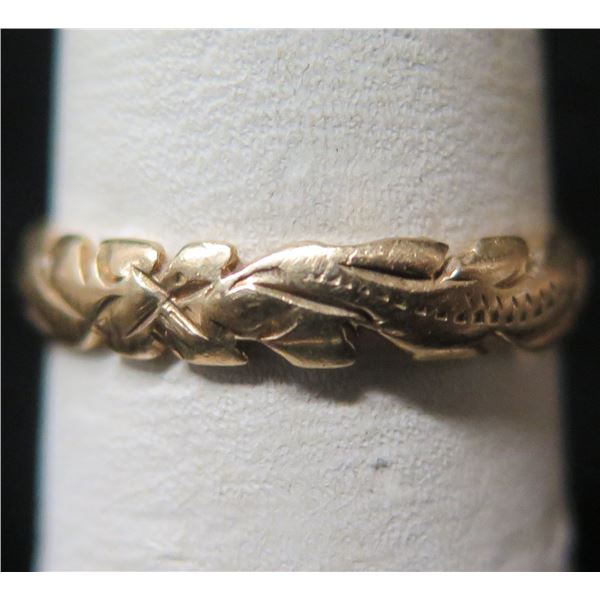 Hawaiian Gold 14K Cut-Out Edge Ring 1.95g Size 6.75