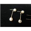 Image 2 : Qty 3 Pair Gold 14K w/ Pearl Pierced Earrings 4.56g