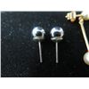 Image 4 : Qty 2 Pair Gold 14K w/ Pearl Pierced Earrings & Metal Studs 3.98g