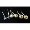 Image 1 : Qty 2 Pair Gold 14K Ball Pierced Earrings & 10K Purple Studs 1.11g