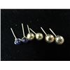 Image 2 : Qty 2 Pair Gold 14K Ball Pierced Earrings & 10K Purple Studs 1.11g