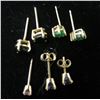 Image 1 : Qty 3 Pair & 1 Loose Gold 14K Stud Pierced Earrings w/ Misc Stones 2.33g