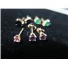 Image 2 : Qty 3 Pair & 1 Loose Gold 14K Stud Pierced Earrings w/ Misc Stones 2.33g