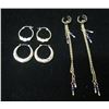 Image 1 : Qty 2 Pair Gold 10K Hoop Earrings & 1 Dangle Clip-Ons 6.67g