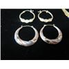 Image 3 : Qty 2 Pair Gold 10K Hoop Earrings & 1 Dangle Clip-Ons 6.67g