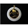 Image 2 : Round Stone Pendant w/ Gold 14K Asian Design Pendant (36mm)