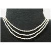 Image 1 : Three Strand Freshwater Pearl Necklace w/ Gold 10K Clasp (16"L)