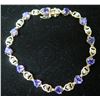Image 1 : Gold 10K Bracelet w/ Heart Shaped Stones 6.75g (7.5"L)