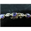 Image 2 : Gold 10K Bracelet w/ Heart Shaped Stones 6.75g (7.5"L)