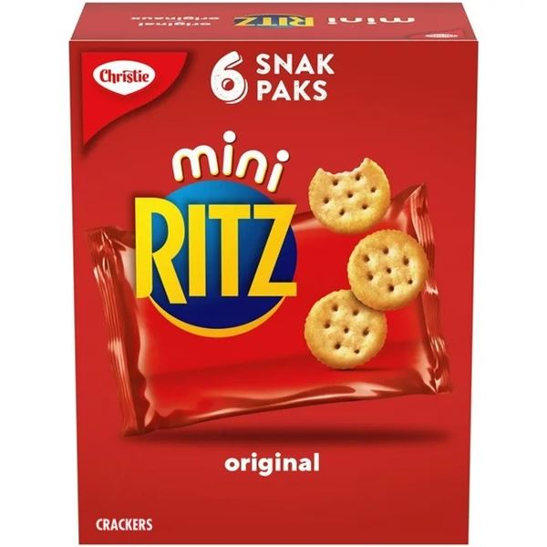3/$5.00 BOXES RITZ SNAK PAKS (6 TO EACH BOX) 180 GRAMS.