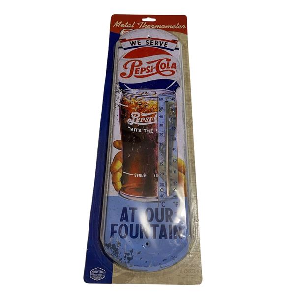 $10.00 NEW METAL PEPSI-COLA THERMOMETER STYLE 2