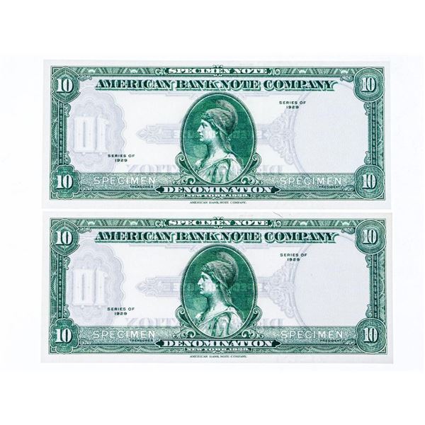 Lot 2 American Bank Note Company Series 1929 - Paper Specimen - For Approval Notes