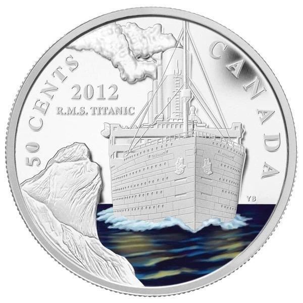 2012 50c R.M.S.Titanic - Silver-Plated Coin, Stock Photo Used For Listing, Coin May Show Some Toning