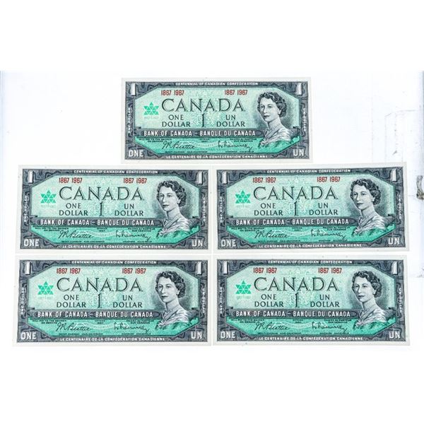 Canada - Lot 5 1867-1967 $1 Gem Unc (Date)