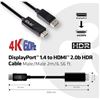 Image 7 : Club 3D CAC-1082 DisplayPort 1.4 to HDMI 2.0B HDR Cable, M/2M/6.56 ft