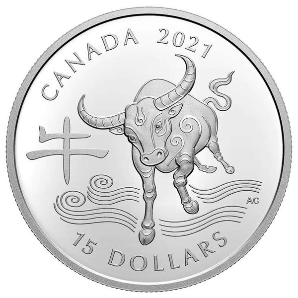2021 $15 Year of the Ox - Pure Silver Coin - Over 1 oz. ASW