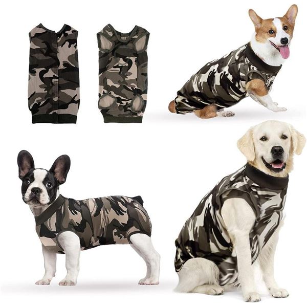 HIPET - Dog Surgical Recovery Suit For Abdominal Wounds Or Skin Diseases - XS - Camouflage