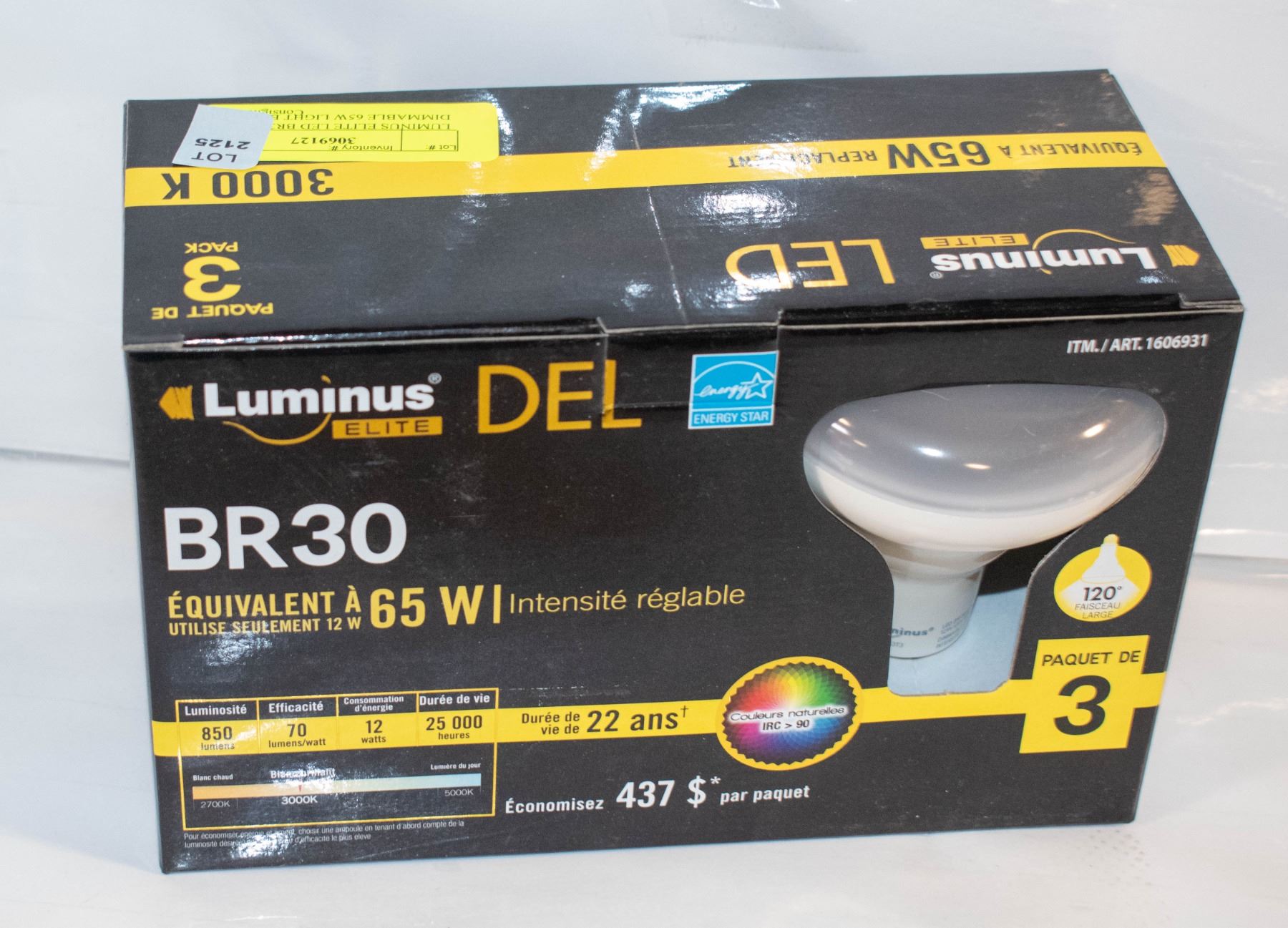 LUMINUS ELITE LED BR30 DIMMABLE 65W LIGHT BULB NEW