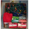 Image 1 : ASSORTED CHRISTMAS LIGHTS, CLIPS, ETC BOX LOT
