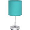 Image 1 : NEW SIMPLE DESIGNS BASIC TABLE LAMP, AQUA/SILVER