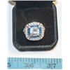 Image 1 : 3.5 CT CZ CENTER WITH BLUE SAPPHIRE COLORED