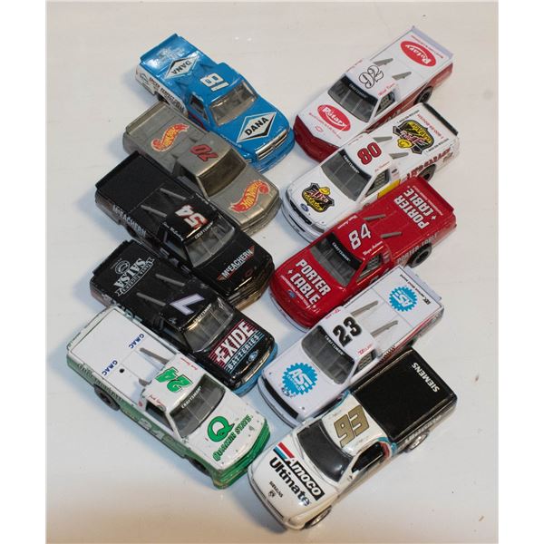 LOT OF 10 1:64 SCALE NASCAR TRUCK  DIECAST CARS