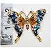 Image 1 : GOLD TONE BUTTERFLY BROOCH FEATURING