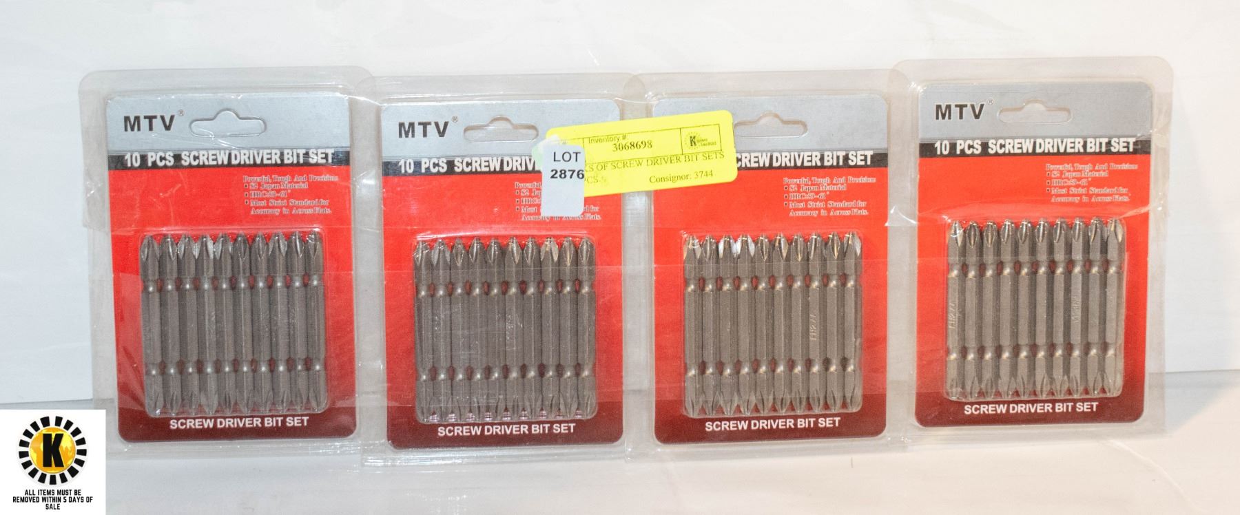 4 PACKS OF SCREW DRIVER BIT SETS OF 10PCS