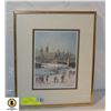 Image 1 : KLAUSSEN QUEBEC SKATING PRINT FRAMED