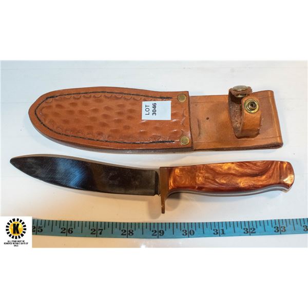 9.5" PAISH KNIFE W/ LEATHER SHEATH