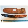 Image 1 : 9.5" PAISH KNIFE W/ LEATHER SHEATH