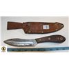 Image 1 : 10" SOLINGEN GERMAN KNIFE W/ LEATHER SHEATH
