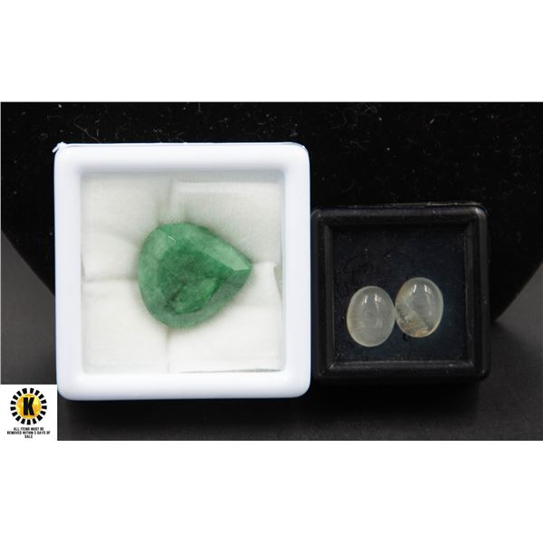 #148-EMERALD 24.35CT & AQUAMARINE 6.35CT