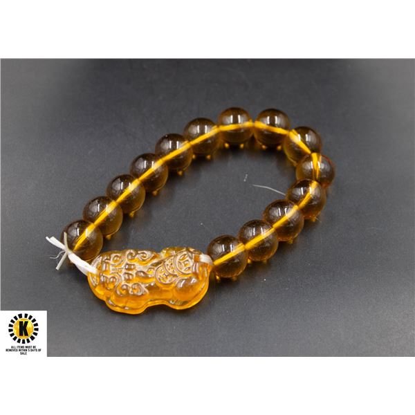 #238-YELLOW OBSIDIAN BRACELETED 12MM/8"