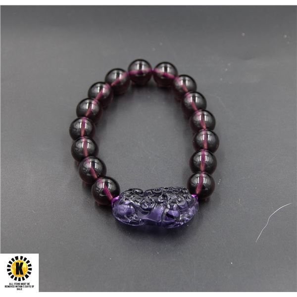 #243-PURPLE  OBSIDIAN BRACELETED 12MM/8"