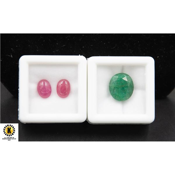 #166-RUBY 4.35 CT & EMERALD 6.50CT