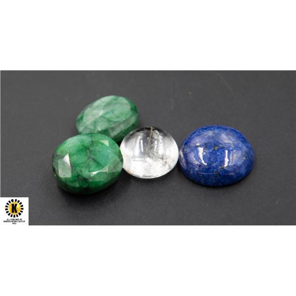 #199-LAPIZ LAZULI,EMERALD, RUTITE QZ 69.00CT