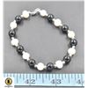 #223-AGATE & FRESH WATERT PEARL BRACELETE 7.5