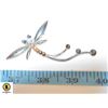 Image 1 : LARGE SILVER TONE DRAGONFLY BROOCH W/ BLUE,