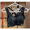 BLACK SPORTS BRA WITH CRISS CROSS STRAP BACK