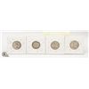 Image 2 : LOT OF 4 CANADA SILVER 25 CENT COINS