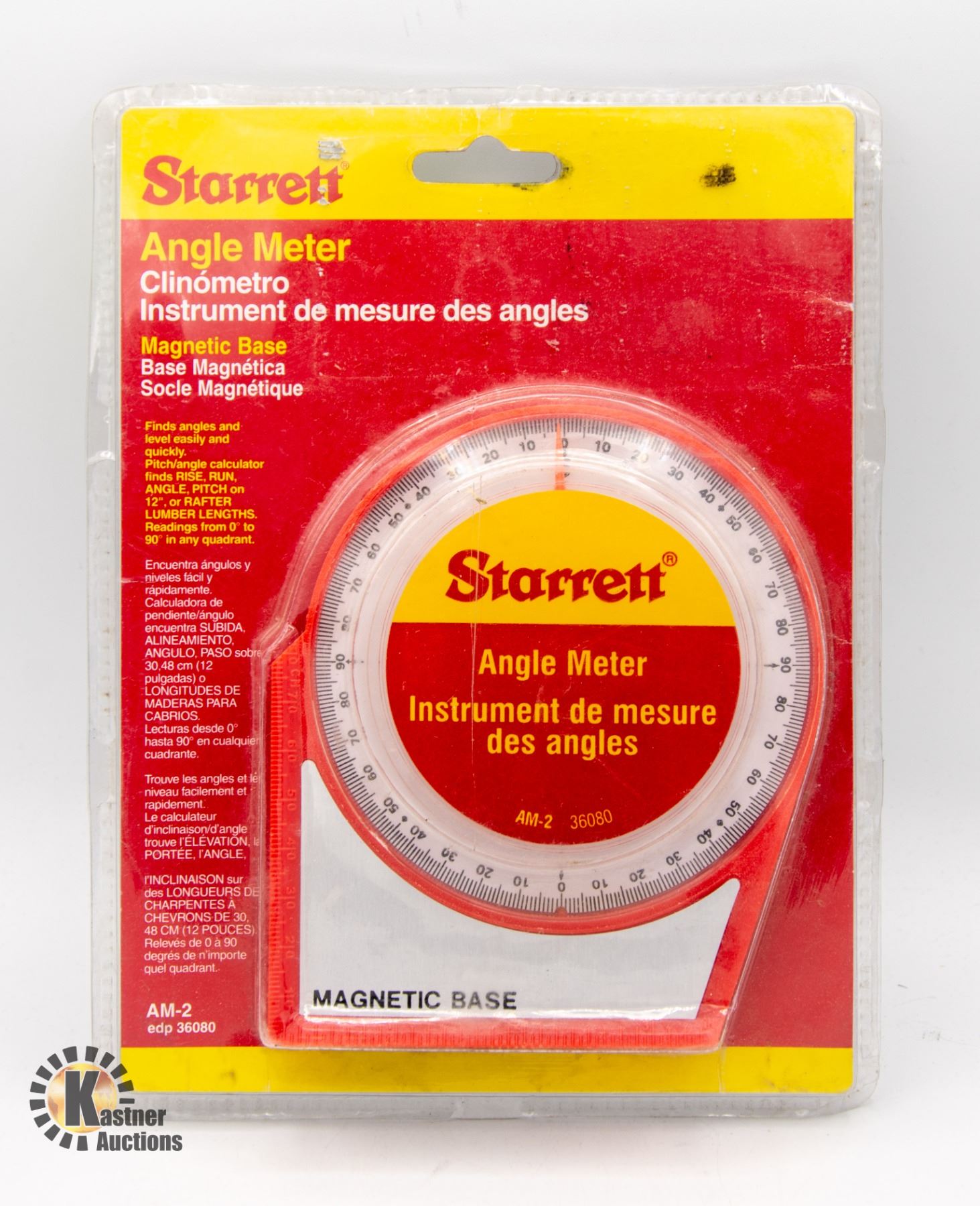 NEW STARRETT ANGLE METER W/ MAGNETIC BASE