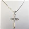 BZ1465-183 SILVER CROSS 24" NECKLACE