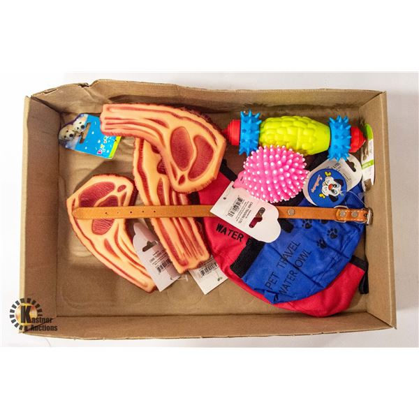 FLAT OF DOG TOYS