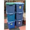 Image 1 : RUBBERMAID 68L TOTES WITH LIDS- 6 TOTAL