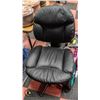 Image 1 : BLACK PADDED LEATHER OFFICE CHAIR -
